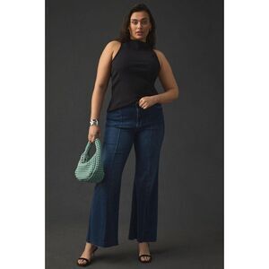 Anthropologie Pilcro Seamed High-Rise Wide-Leg Blue Jeans Plus Size 24W